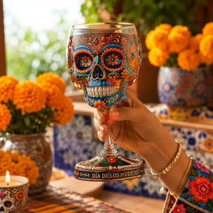 HOT SALE 49% OFF - Day of the Dead Limited Edition Tequila Bottle & Goblet – Limited Edition Art Glass