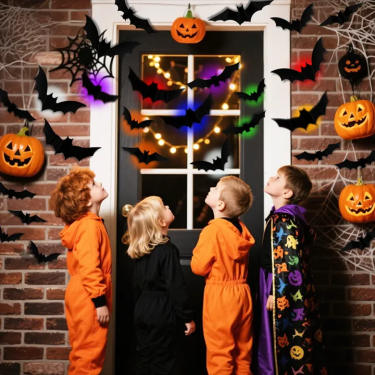 Halloween Decor Set - 3D Glowing Bat