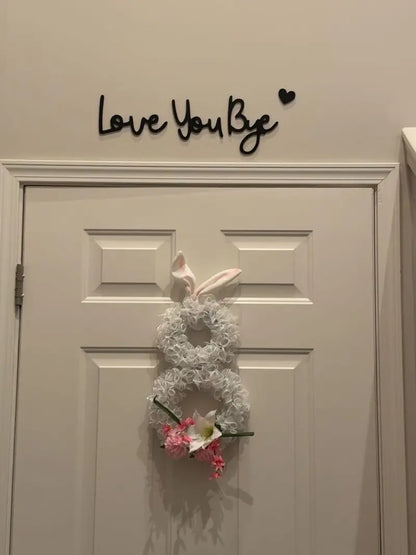 Wooden Wall Art with Love You Bye Letter Pattern, Hanging Decor for Home Prayer Room Farmhouse, Father's Day Gifts Room Accessories House Decor