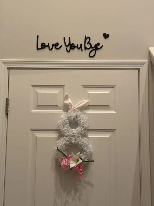 Wooden Wall Art with Love You Bye Letter Pattern, Hanging Decor for Home Prayer Room Farmhouse, Father's Day Gifts Room Accessories House Decor