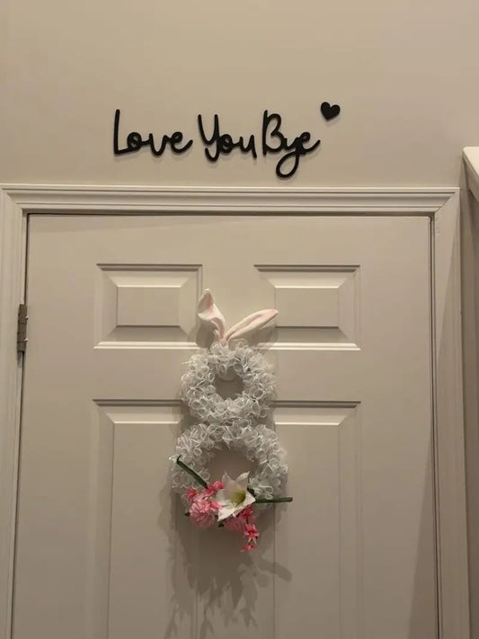 Wooden Wall Art with Love You Bye Letter Pattern, Hanging Decor for Home Prayer Room Farmhouse, Father's Day Gifts Room Accessories House Decor