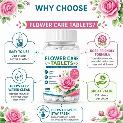 Flower Preservation Water Purifier Tablets One tablet—keeps bouquets vibrant & vase water crystal-clear