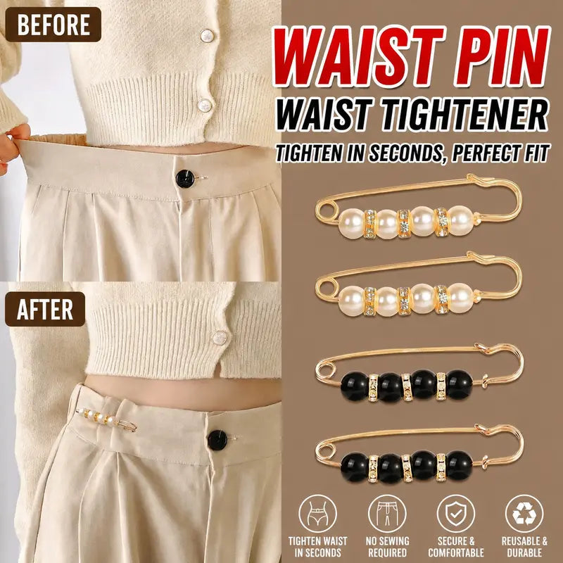 No Sewing Fasteners for Sweater Shawl Cardigan Collar, Faux Pearl Clothing Dresses Decoration Pant Tightener for Women, Mixed Style Assortment