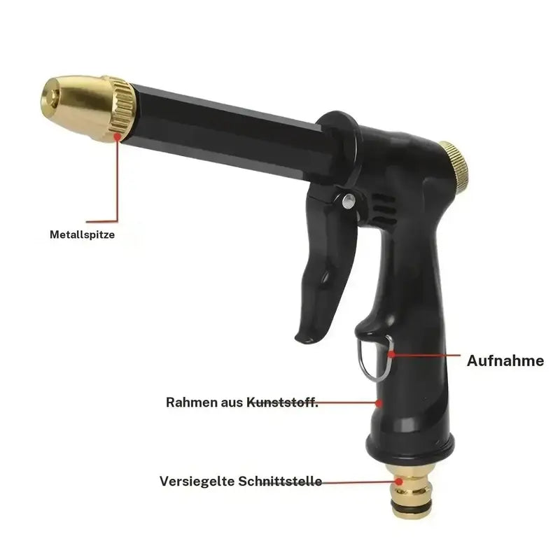 High-pressure car wash water gun for home use, powerful booster nozzle with large water flow for washing cars and cleaning the ground, multifunctional water gun