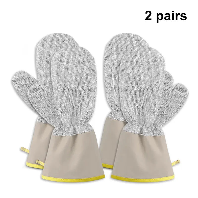 2Pcs Wire Dishwashing Gloves, Waterproof PVC2pcs Liner Scrubber Gloves,Non-Scratch Cleaning Gloves for Kitchen, Reusable & Durable, Protect Hands & Cookware#SummerWins #DealsForYouDays