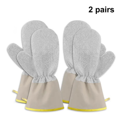 2Pcs Wire Dishwashing Gloves, Waterproof PVC2pcs Liner Scrubber Gloves,Non-Scratch Cleaning Gloves for Kitchen, Reusable & Durable, Protect Hands & Cookware#SummerWins #DealsForYouDays