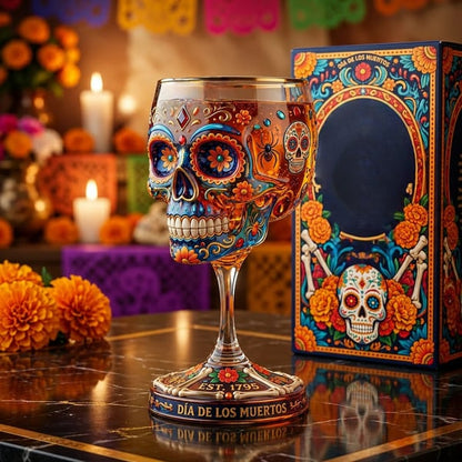 HOT SALE 49% OFF - Day of the Dead Limited Edition Tequila Bottle & Goblet – Limited Edition Art Glass