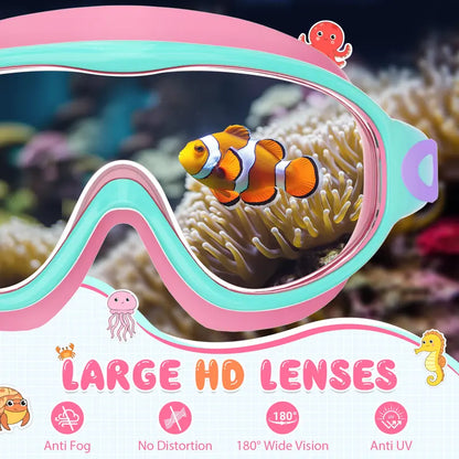 [Deals For You] MARISUN 2 Pack Kids Swim Goggles for 3-15+ UV Protection Anti-Fog High Definition Waterproof Adjustable Goggles for Boys and Girls - Safety anti-uv swimming goggles swim glass anti-fog with Earplugs & Nose Clip,for Lake,Beach, Summer Party