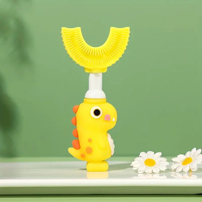 Toothbrush for Ages 2–12, Soft Food-Grade Silicone, 360° Cleaning Design, Portable Toddler Toothbrush
