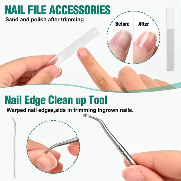 ✂️✨ Eagle Beak Wide Jaw Nail Clippers Set | Anti-Splash 25° Slanted Blade for Thick & Ingrown Toenails | Ultra-Sharp Stainless Steel Manicure & Pedicure Tool