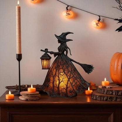🧹 Halloween Witch Lamp — Gothic Glow for Spooky Souls 👻