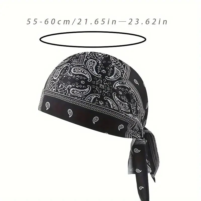 New European and American style stretch fabric amoeba pirate hat for cycling, sports, cashew nut headband, men's and women's headscarf hat