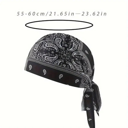 New European and American style stretch fabric amoeba pirate hat for cycling, sports, cashew nut headband, men's and women's headscarf hat