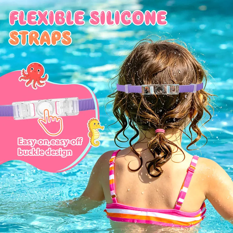 [Deals For You] MARISUN 2 Pack Kids Swim Goggles for 3-15+ UV Protection Anti-Fog High Definition Waterproof Adjustable Goggles for Boys and Girls - Safety anti-uv swimming goggles swim glass anti-fog with Earplugs & Nose Clip,for Lake,Beach, Summer Party