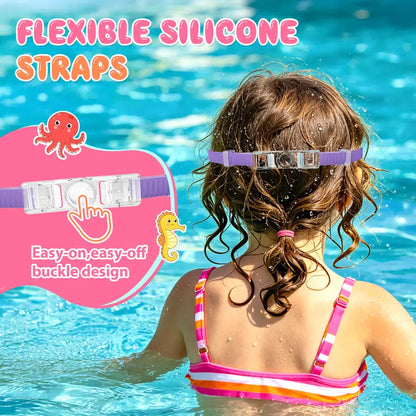 [Deals For You] MARISUN 2 Pack Kids Swim Goggles for 3-15+ UV Protection Anti-Fog High Definition Waterproof Adjustable Goggles for Boys and Girls - Safety anti-uv swimming goggles swim glass anti-fog with Earplugs & Nose Clip,for Lake,Beach, Summer Party
