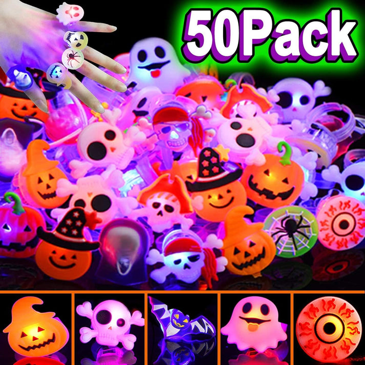 LED Light Halloween Glowing Ring - Set with 50pcs