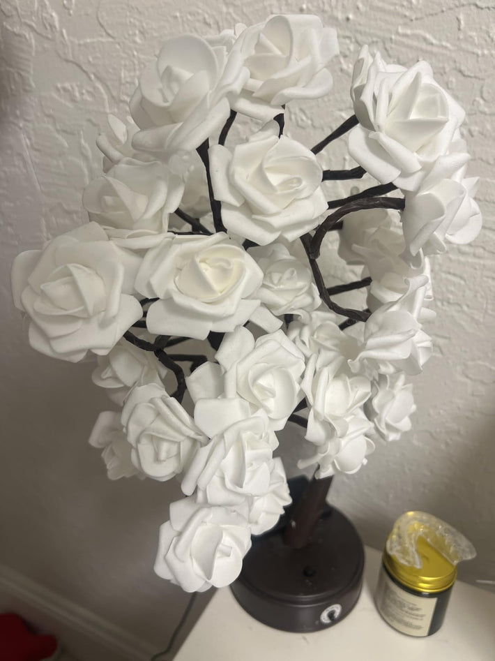 LED Rose Flower Tree Lamp - USB/Battery Powered Tabletop Decor Gift