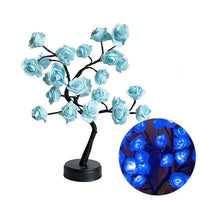 24-LED black background blue floral tree light