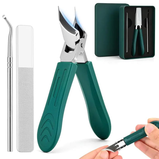 ✂️✨ Eagle Beak Wide Jaw Nail Clippers Set | Anti-Splash 25° Slanted Blade for Thick & Ingrown Toenails | Ultra-Sharp Stainless Steel Manicure & Pedicure Tool