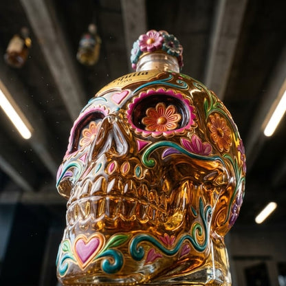 HOT SALE 49% OFF - Day of the Dead Limited Edition Tequila Bottle & Goblet – Limited Edition Art Glass