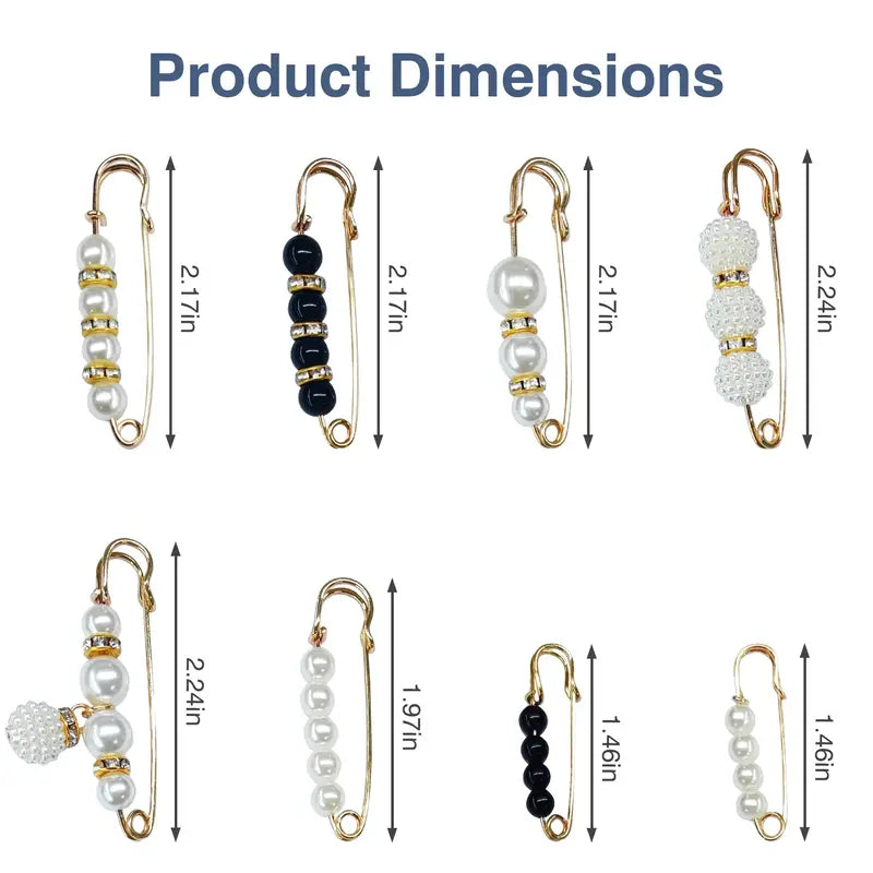 No Sewing Fasteners for Sweater Shawl Cardigan Collar, Faux Pearl Clothing Dresses Decoration Pant Tightener for Women, Mixed Style Assortment