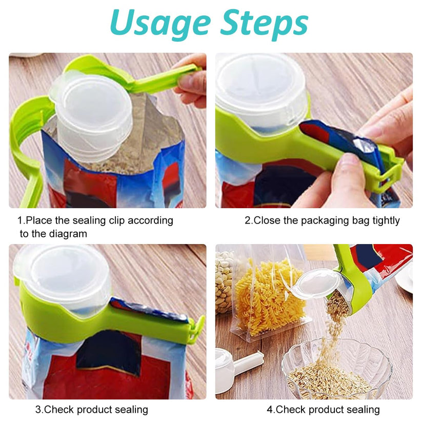 2-in-1 Food Bag Pouring & Sealing Clip (Safe)