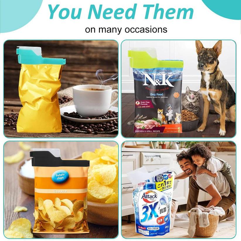 2-in-1 Food Bag Pouring & Sealing Clip (Safe)