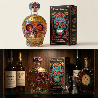 HOT SALE 49% OFF - Day of the Dead Limited Edition Tequila Bottle & Goblet – Limited Edition Art Glass