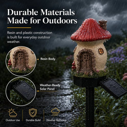 🎁2026 New Arrivals 🌙🏡Solar Fairy-Tale Mushroom Cottage Garden Light