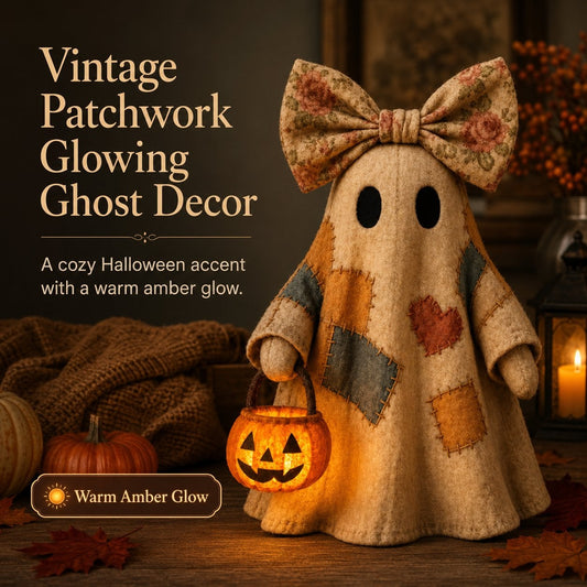 🎃 LIMITED-TIME OFFER – Vintage Patchwork Glowing Ghost Decor ✨