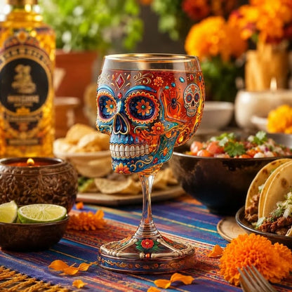 HOT SALE 49% OFF - Day of the Dead Limited Edition Tequila Bottle & Goblet – Limited Edition Art Glass