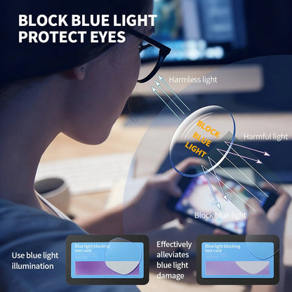 Stylish photochromic prescription glasses for men and women, anti-blue light, anti-fatigue, and sophisticated women's reading glasses.