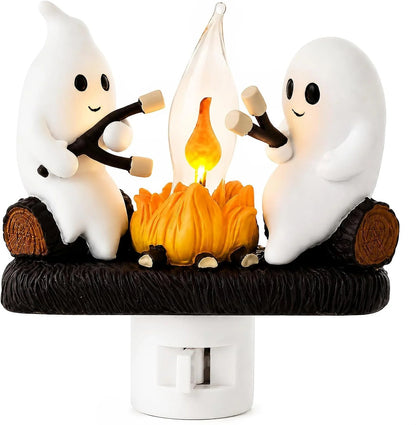 Ghost Campfire Night Light, Plug-in Wall Flickering Flame Nightlight