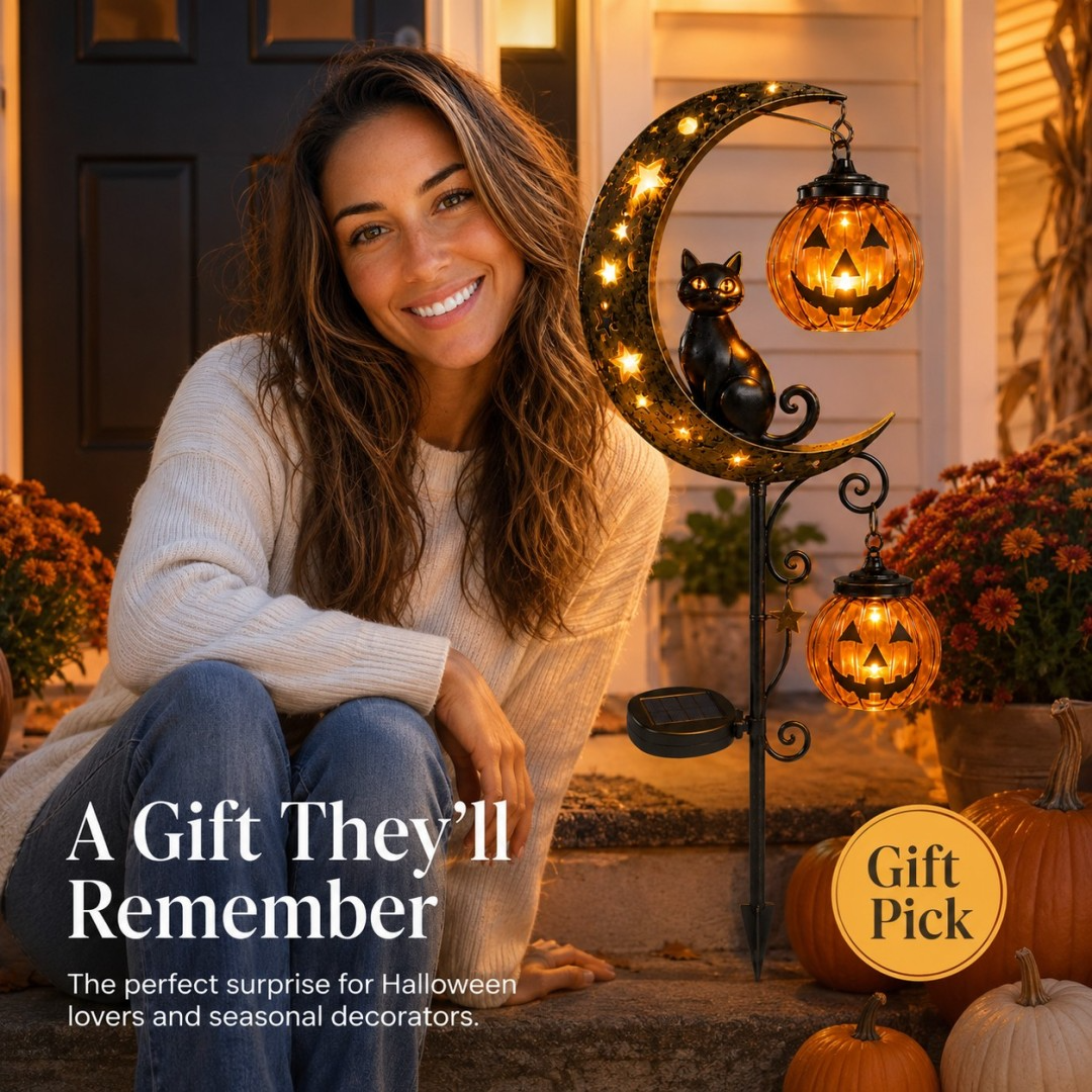 🎃Halloween Early Bird Special Sale 48% OFF-Pumpkin Moon Garden Stake Light