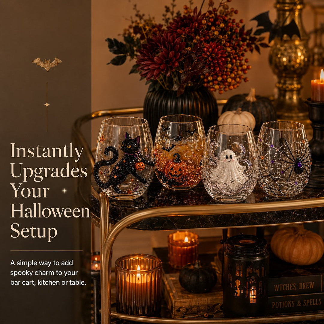 🔥LAST DAY 49% OFF - 🎃 3D Halloween Artisan Glass Cups, Festive Parties & Cozy Fall Home Bar Vibes