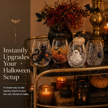 🔥LAST DAY 49% OFF - 🎃 3D Halloween Artisan Glass Cups, Festive Parties & Cozy Fall Home Bar Vibes