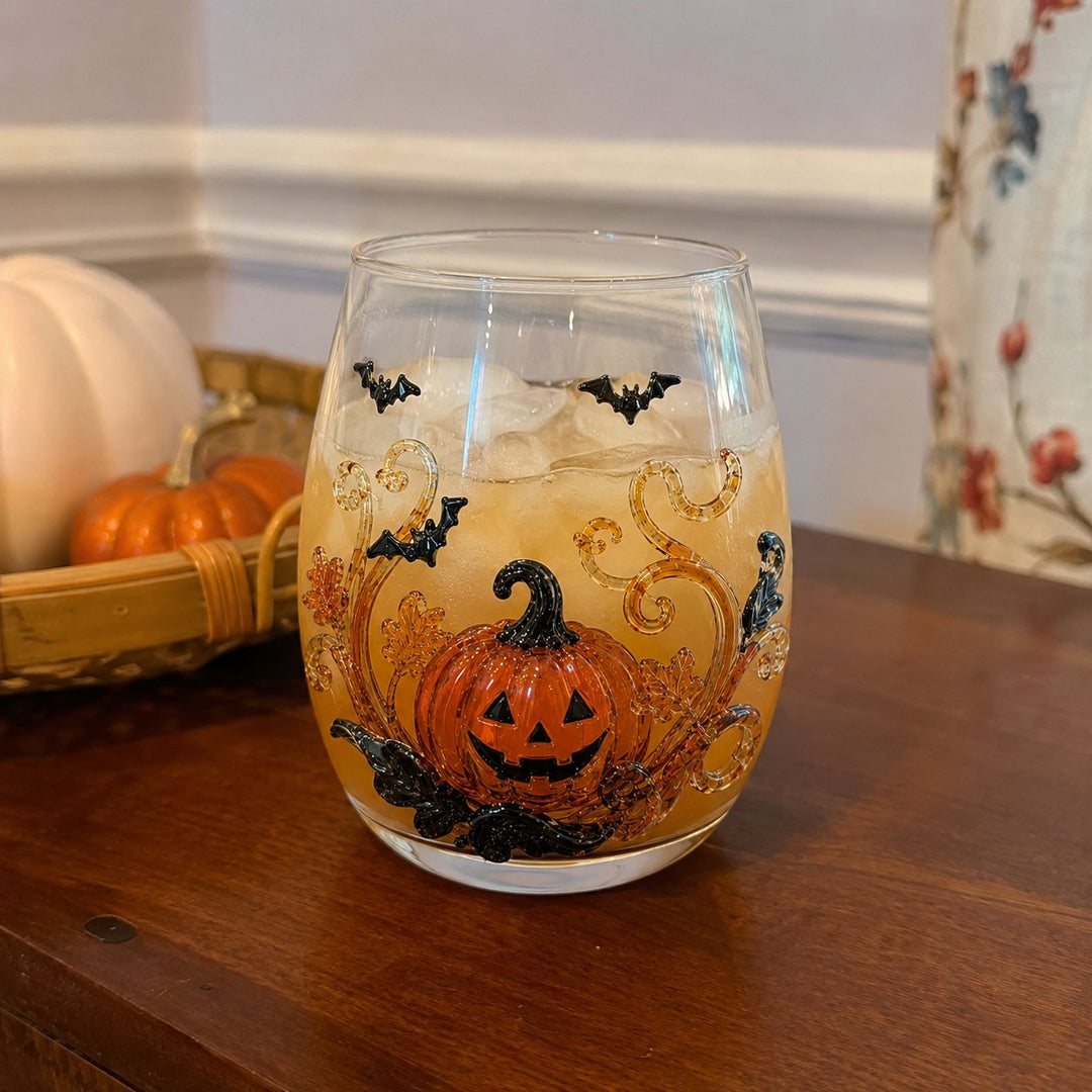 🔥LAST DAY 49% OFF - 🎃 3D Halloween Artisan Glass Cups, Festive Parties & Cozy Fall Home Bar Vibes