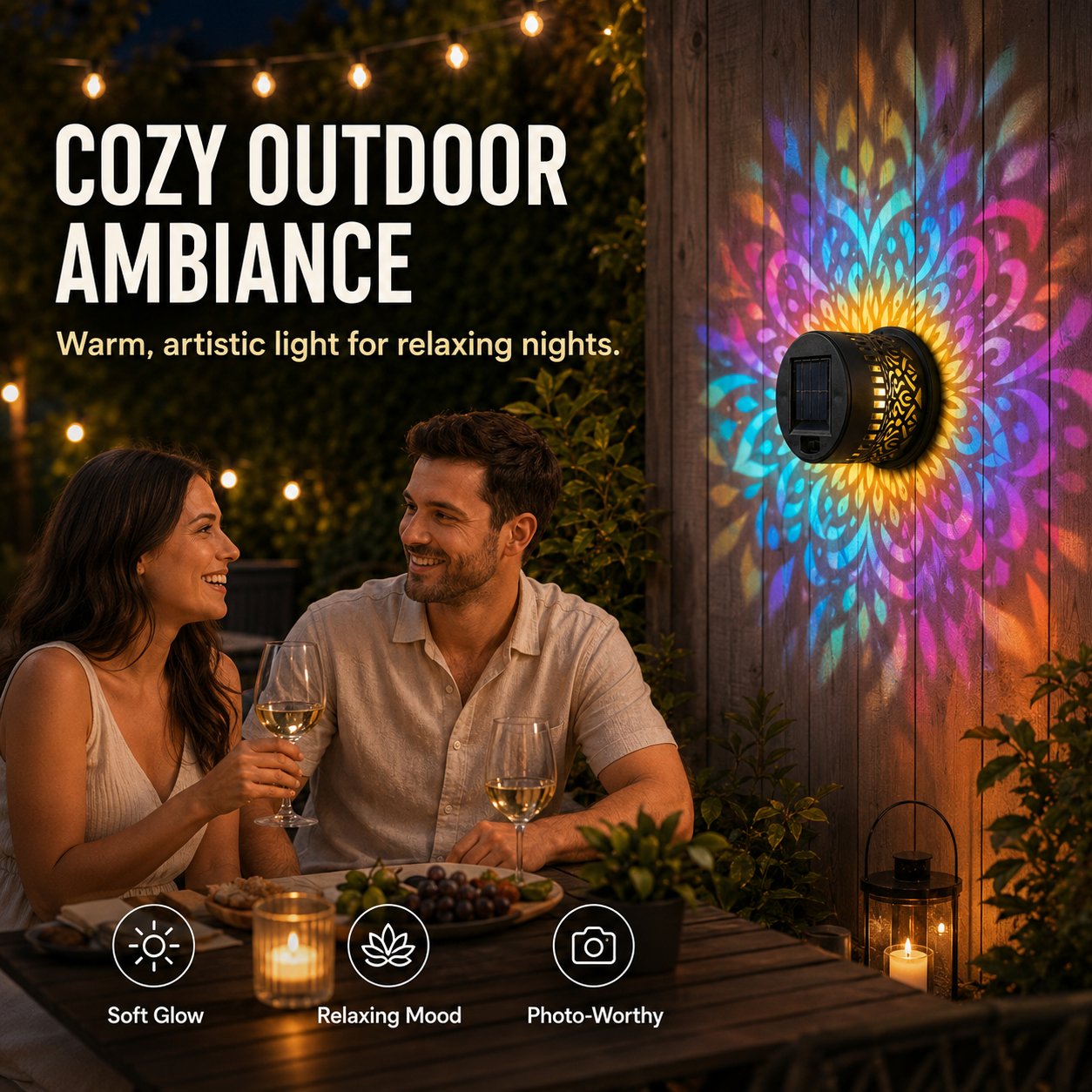 Solar Pattern Shadow Light for GardenFence and Patio Decor