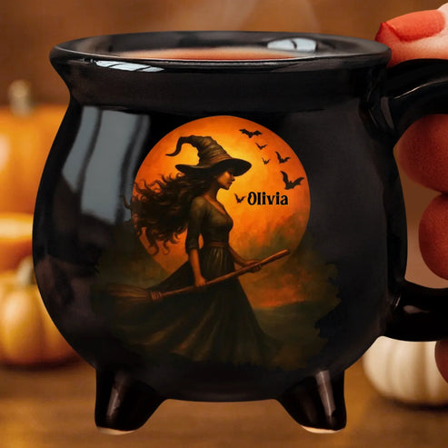 Witch Cauldron Coffee Mug - Personalized Halloween Witchy Gifts For Besties, Sisters, BFF, Family, Yourself