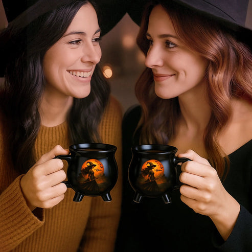 Witch Cauldron Coffee Mug - Personalized Halloween Witchy Gifts For Besties, Sisters, BFF, Family, Yourself