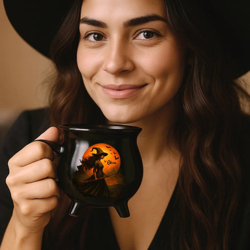 Witch Cauldron Coffee Mug - Personalized Halloween Witchy Gifts For Besties, Sisters, BFF, Family, Yourself