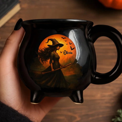 Witch Cauldron Coffee Mug - Personalized Halloween Witchy Gifts For Besties, Sisters, BFF, Family, Yourself