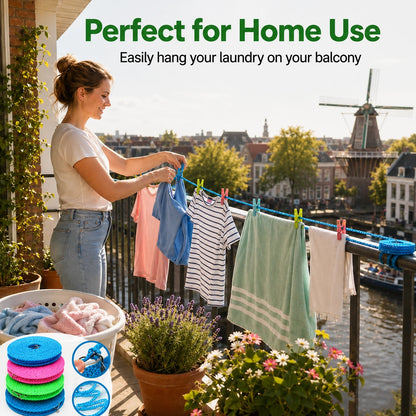 Portable Clothesline – No Drilling, Quick to Hung & Use Anywhere