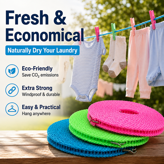 Portable Clothesline – No Drilling, Quick to Hung & Use Anywhere