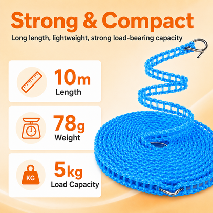 Portable Clothesline – No Drilling, Quick to Hung & Use Anywhere