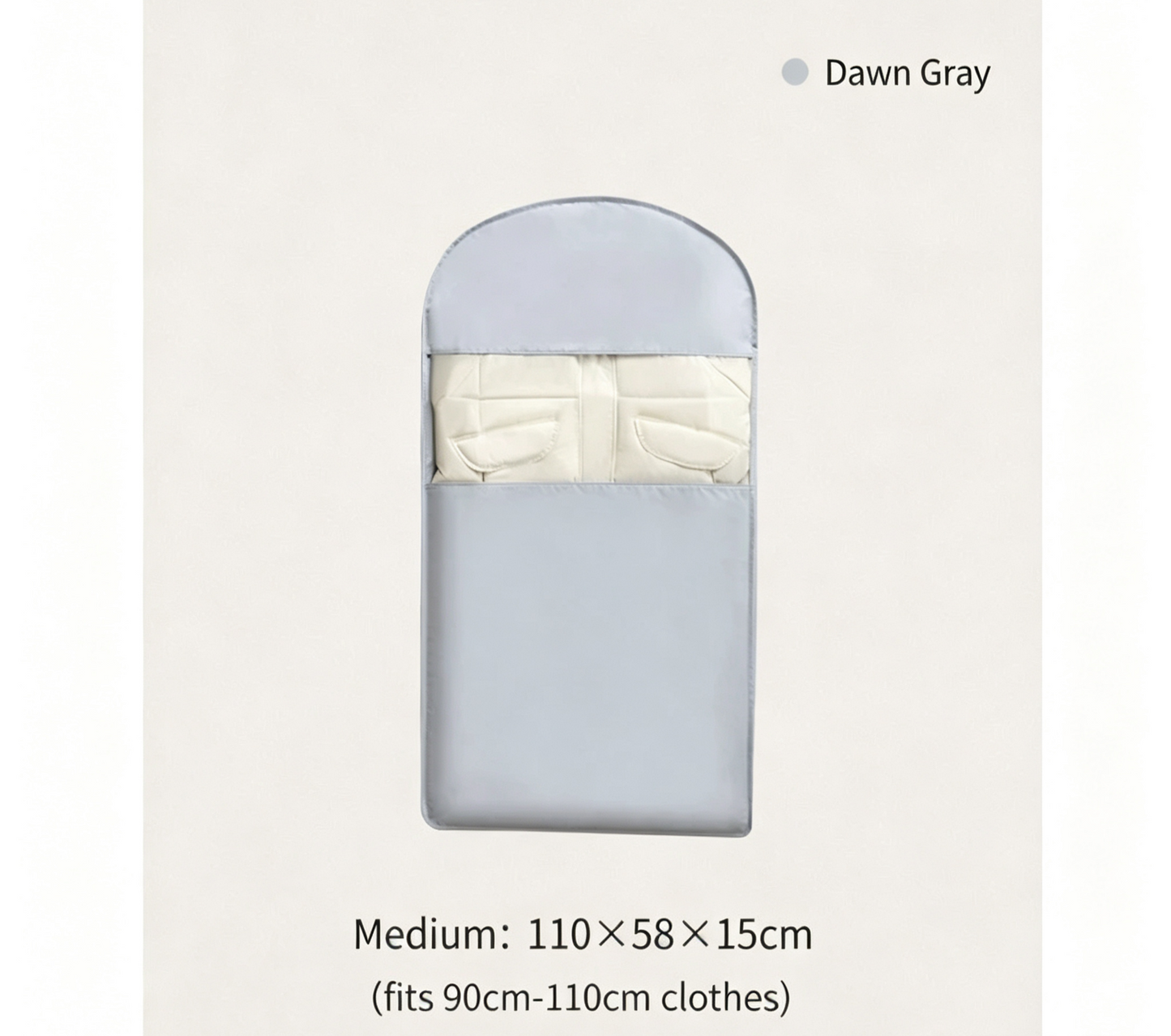 Space Saving Hanging Garment Bag with Self Compression Zipper