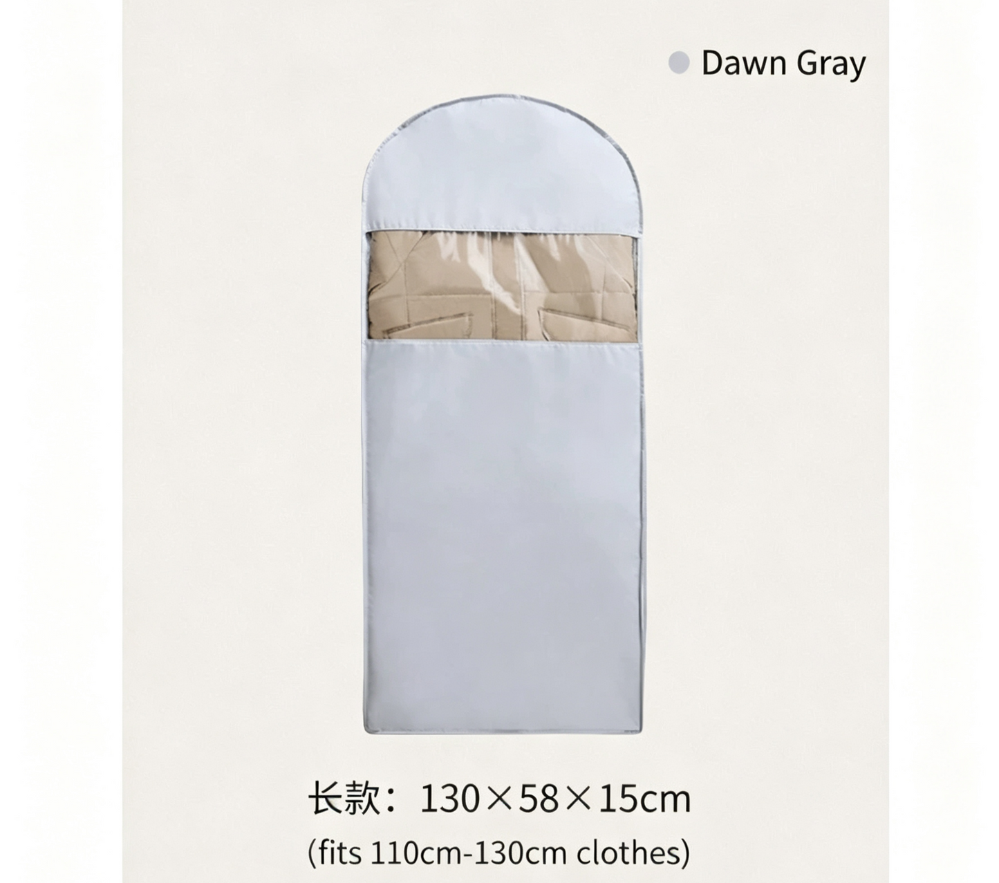 Space Saving Hanging Garment Bag with Self Compression Zipper