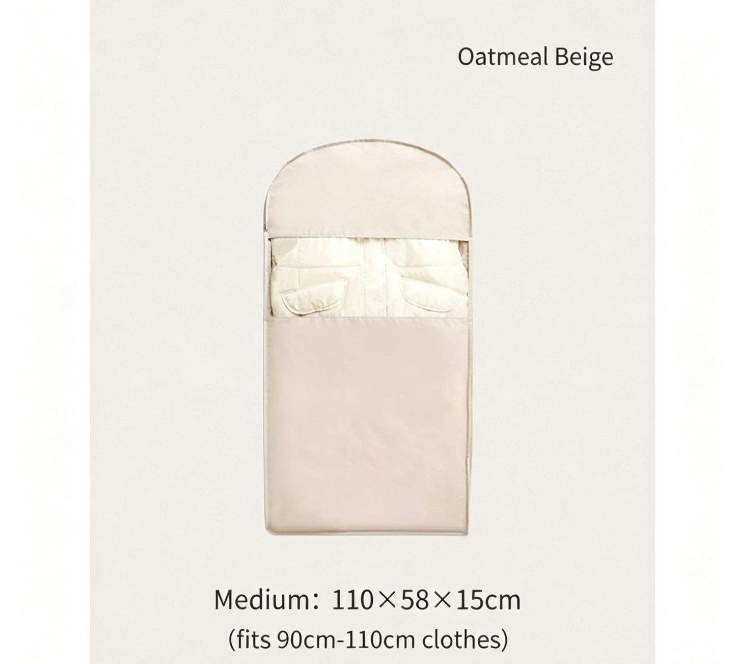 Space Saving Hanging Garment Bag with Self Compression Zipper