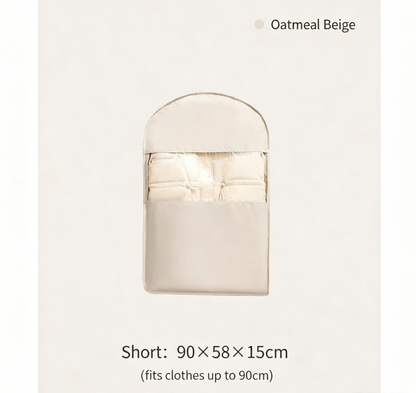 Space Saving Hanging Garment Bag with Self Compression Zipper