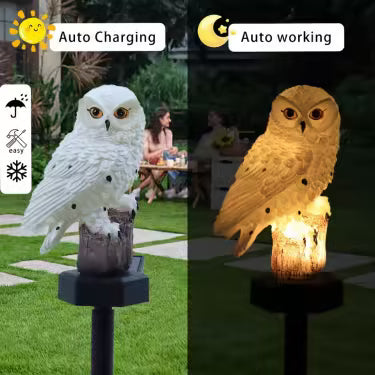Solar-Powered Owl Lawn And Garden Decorative Stake Light